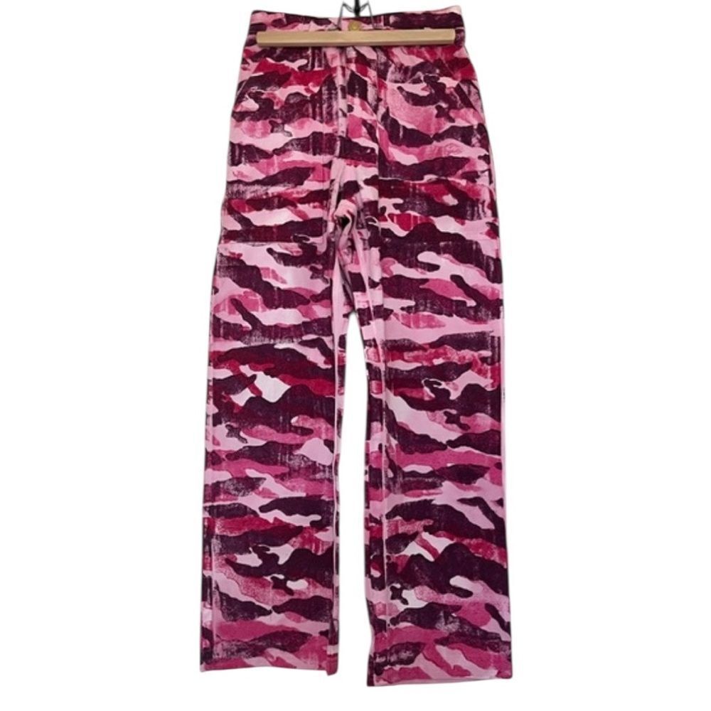 Big Bud Press Pink Elastic Waist camo work pants XXS